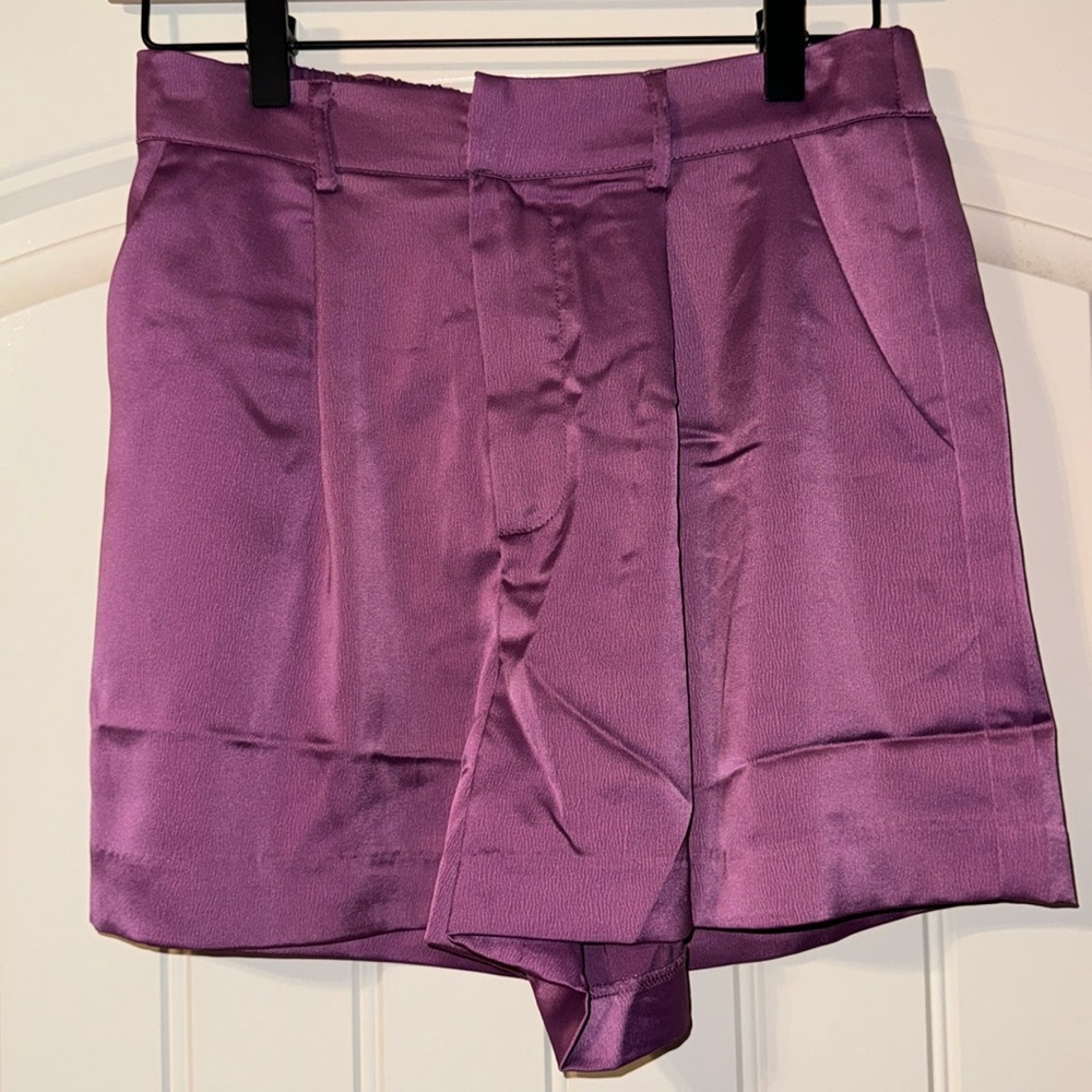 Purple Satin Shorts